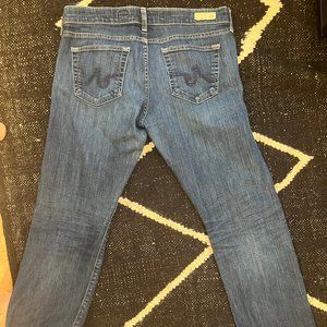 AG 31R blue straight tomboy boyfriend fit jeans.